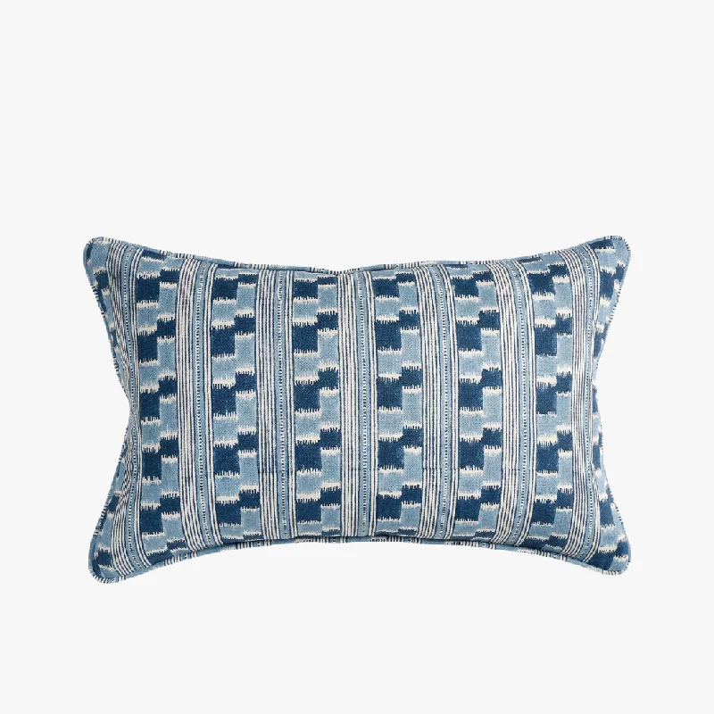 Chowk Azure Lumbar Pillow Cover