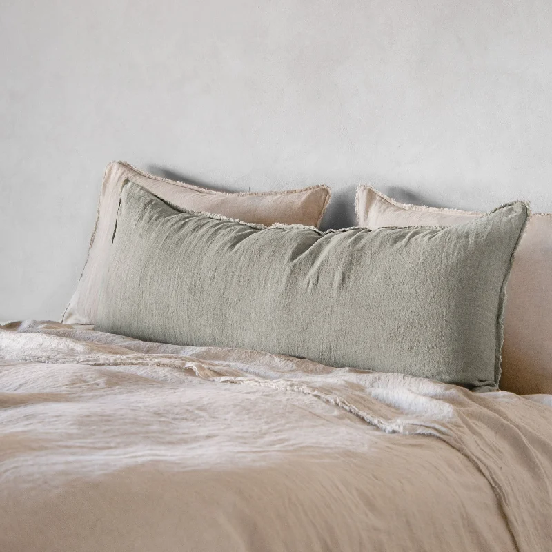 Flocca Linen Body Pillow - Argent