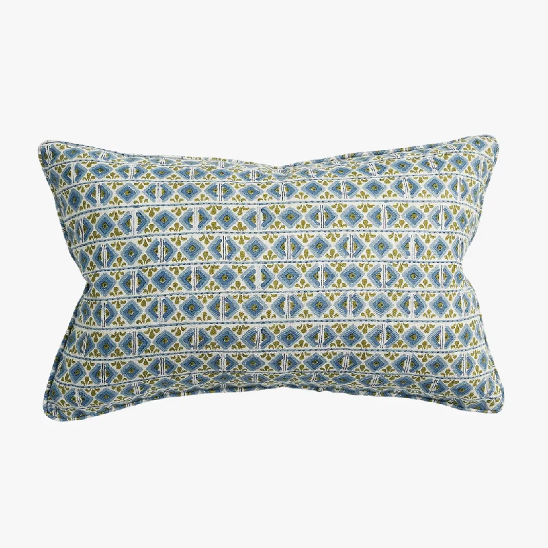 Ishtar Moss Azure Lumbar Pillow Cover