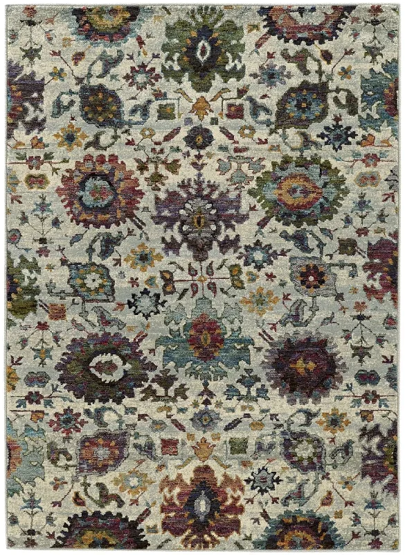 Andorra 7129A Stone/ Multi Rug