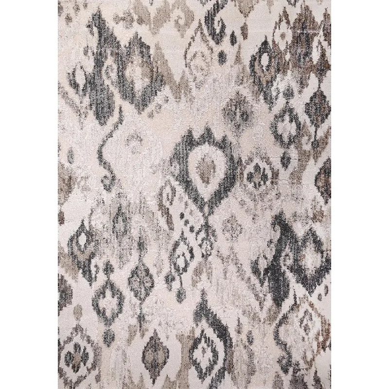 Crete Ikat Design Modern Rug Grey