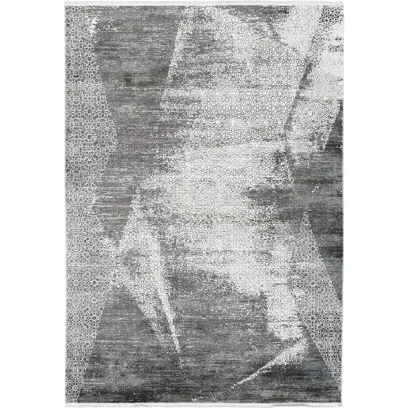 Giorgio Cream & Dark Grey Faded Mosaic Rug