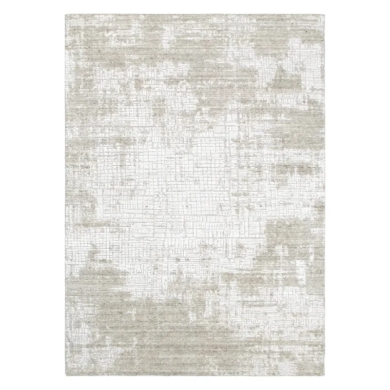 Karus Handmade Silver Cream Knotted Designer Rug