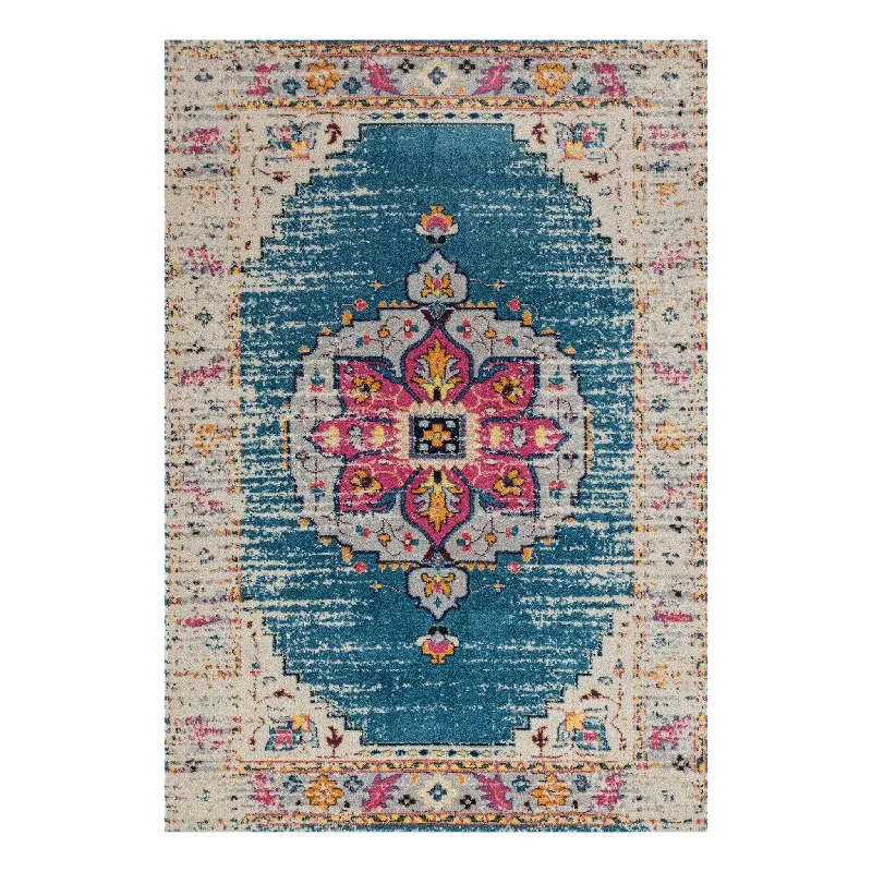 Manhattan MAN-15 Turquoise/Pink Rug