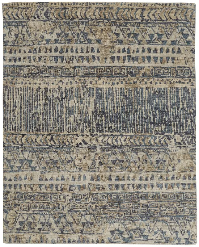 Palomar PAL6591FTan/Blue Rug