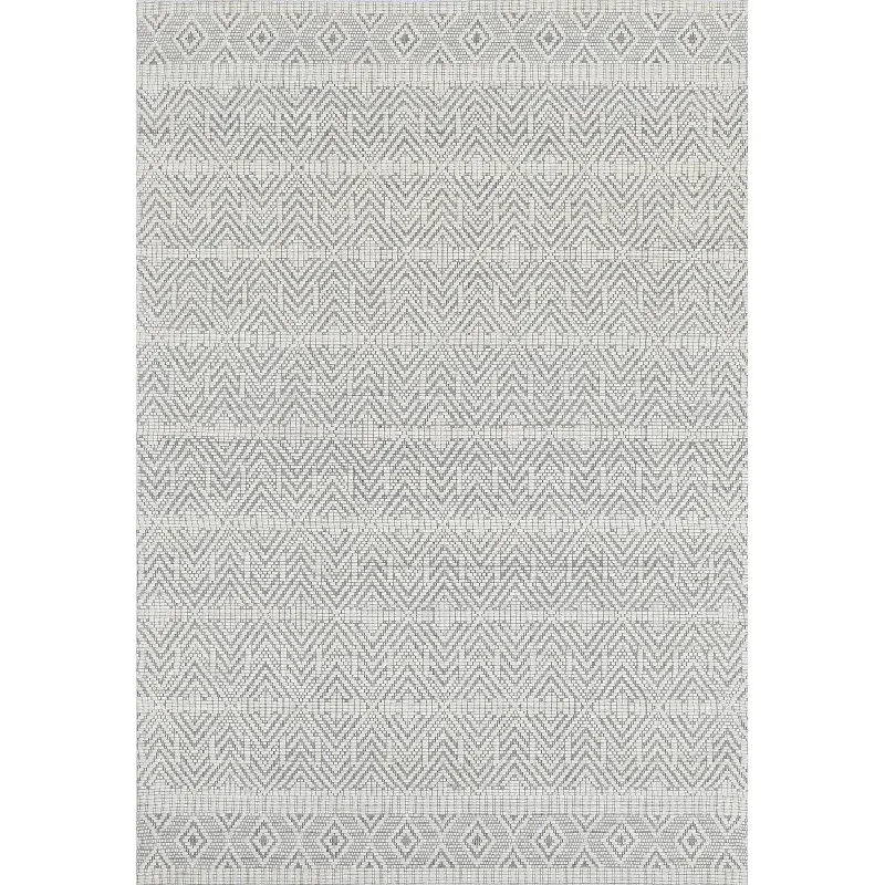 Pani Aztec Tribal Light Grey Woven Rug