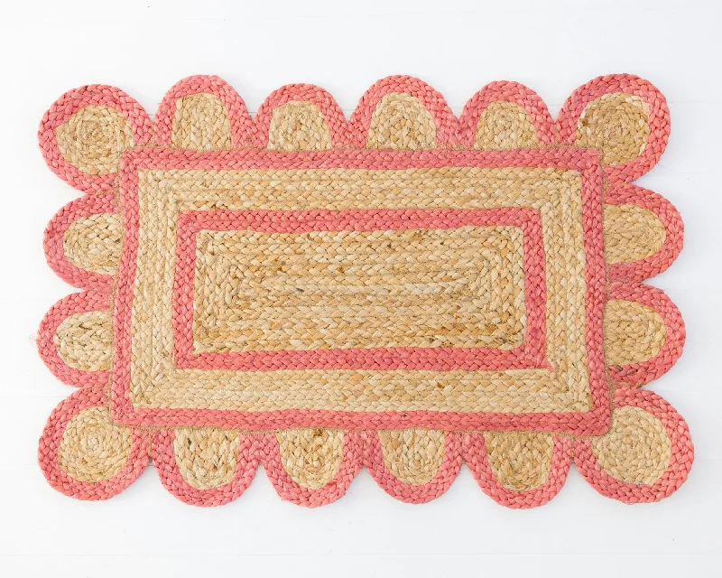 Poppy Scalloped Jute Mini Rug (ready to ship)