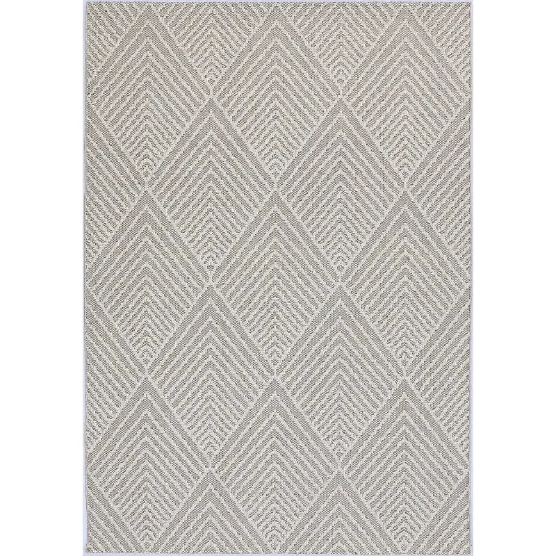 Port Villa Onika Beige Geometric Flatweave Rug