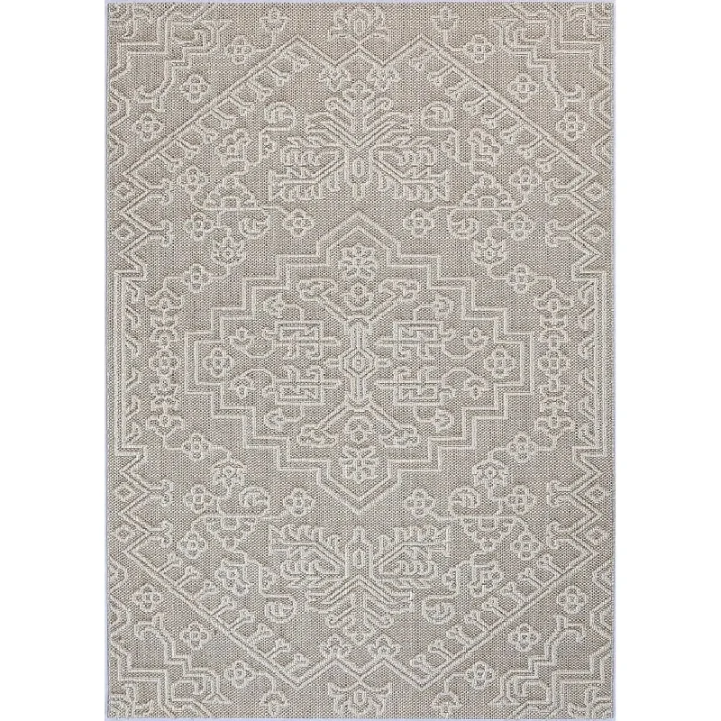 Port Villa Waita Beige Tribal Flatweave Rug