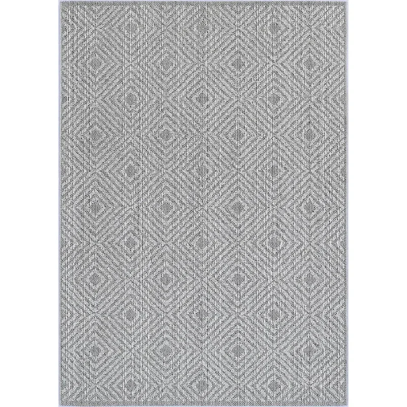 Port Villa Walasi Ash Geometric Flatweave Rug