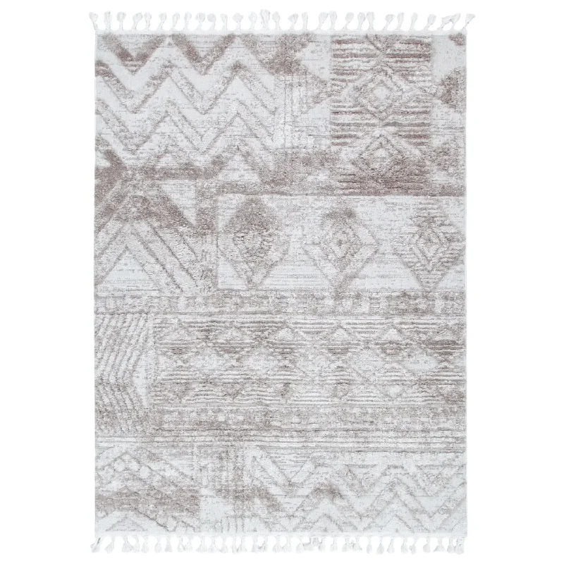 Zellige Tribal White Beige Rug