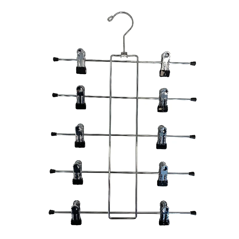 5 Tier Folding Alloy Steel Hangers With Metal Finish And Non-Slip Clips