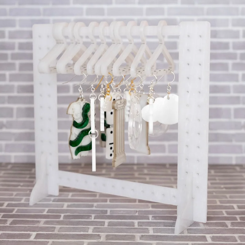 Clothing Rack Earring Hanger 2.0 - Marble White