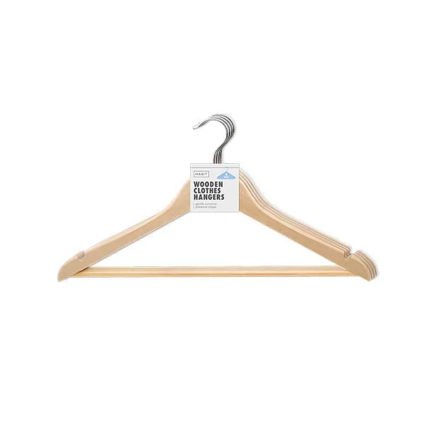 Habit Wooden Clothes Hangers 4 Pack