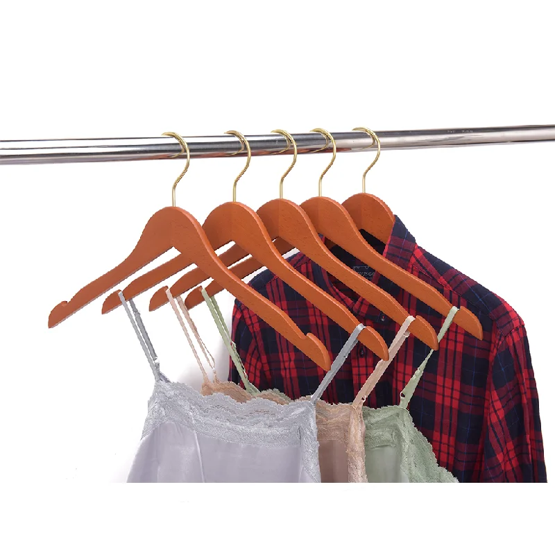 High-Grade Beech Wood Shirt Hanger Matte Butter Scotch Finish