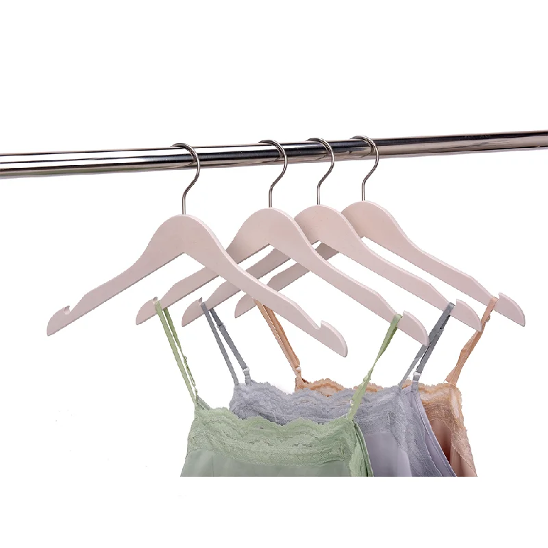 High-Grade Beech Wood Shirt Hanger Matte White Wash Finish