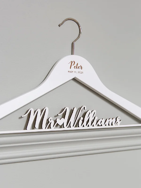 White Groom Hanger