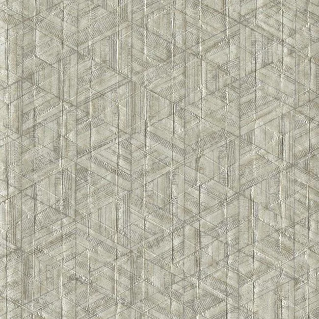 Amulet Wallpaper in Bone and Tan from the Moderne Collection