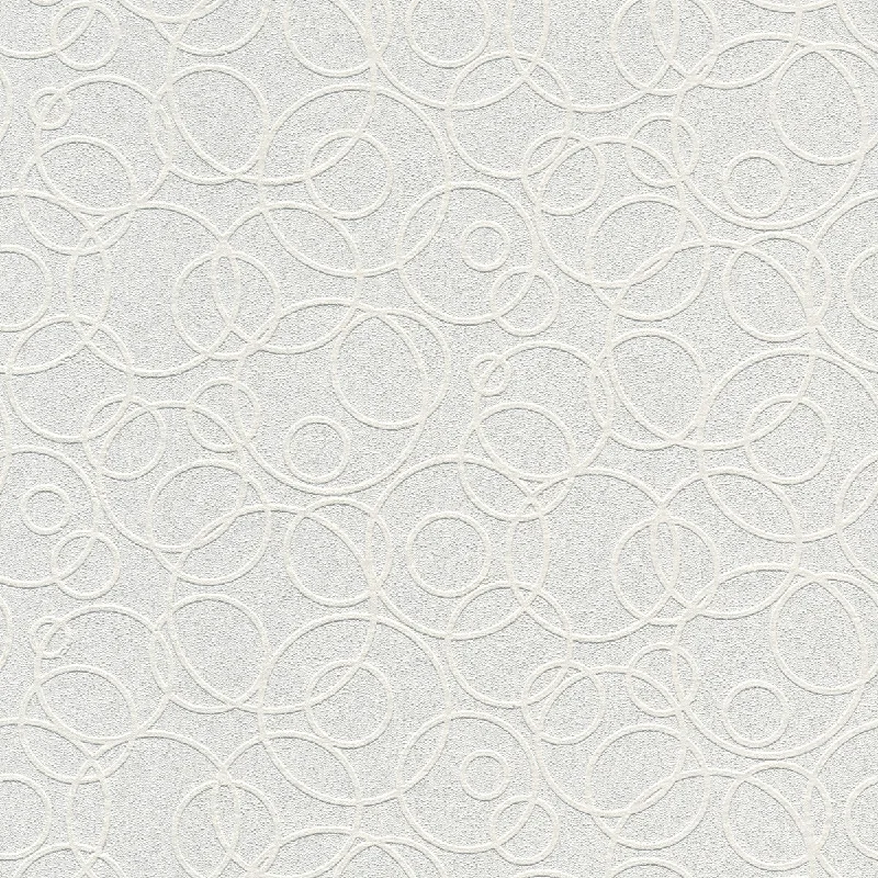 Artemisia White Circles Paintable Wallpaper by Brewster Home Fashions