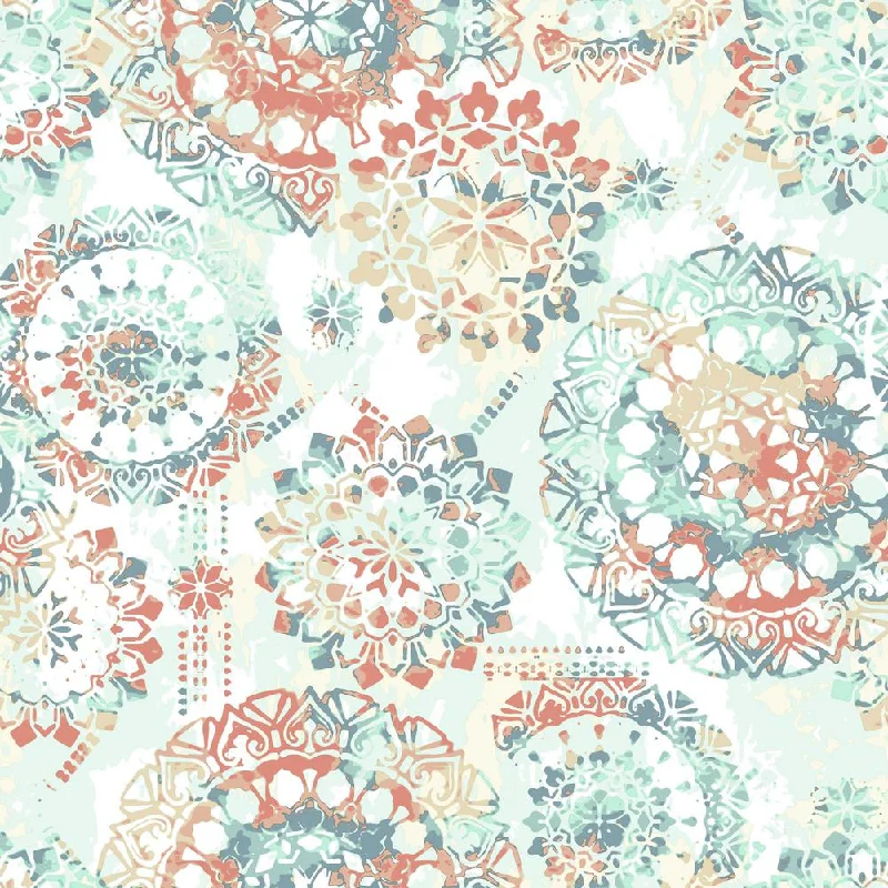 Bohemian Peel & Stick Wallpaper in Orange and Blue