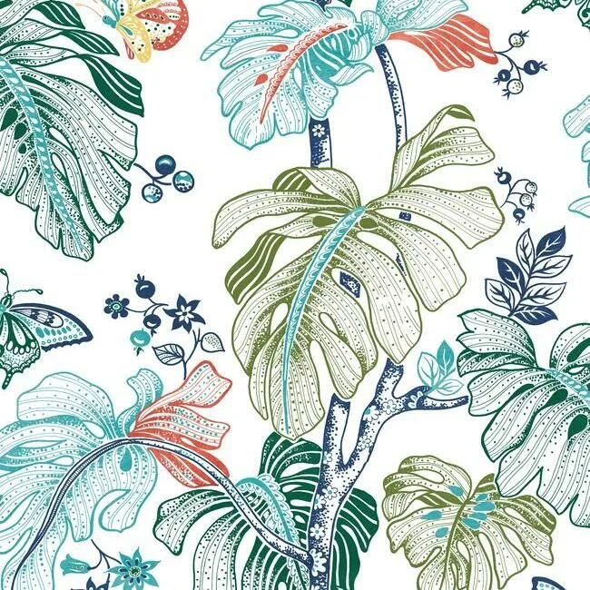 Boho Palm Peel & Stick Wallpaper in Bright