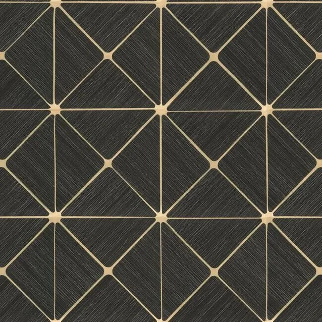 Double Diamonds Peel & Stick Wallpaper in Black by York Wallcoverings