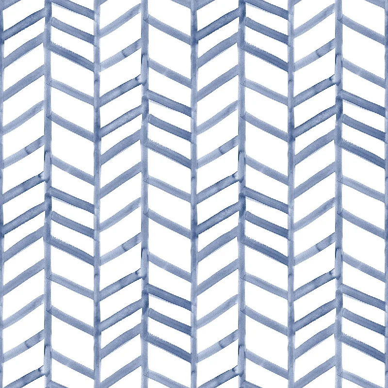 Fletching Navy Geometric Wallpaper from the Thoreau Collection