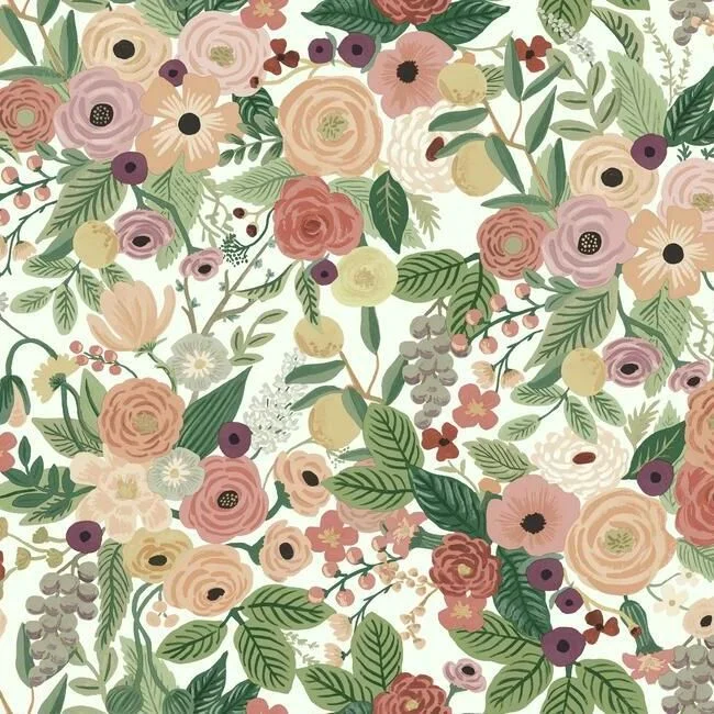 Garden Party Wallpaper in Burgundy from the Rifle Paper Co. Collection