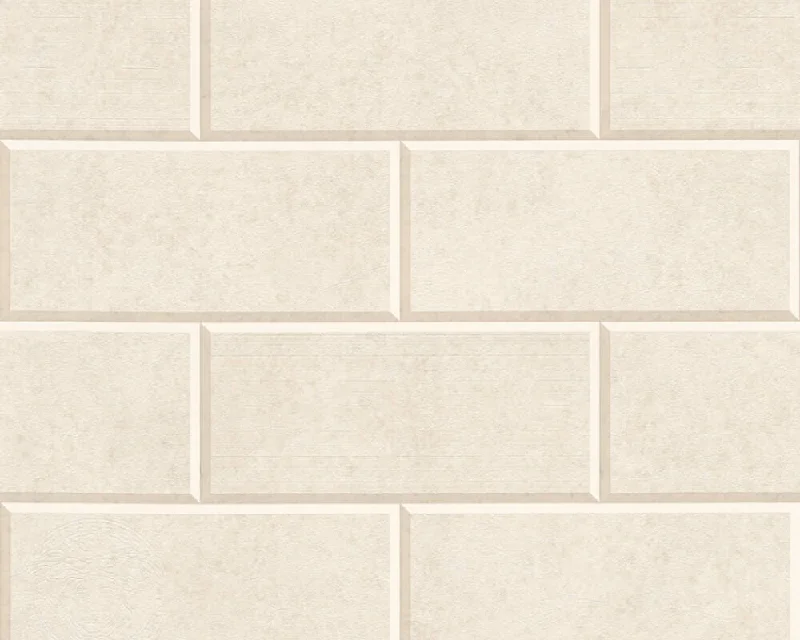 Modern Bricks/Stones Textured Luxury Wallpaper in Beige/Cream