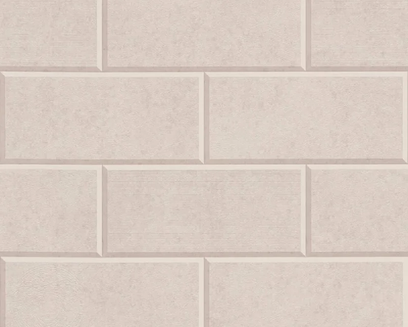 Modern Bricks/Stones Textured Luxury Wallpaper in Beige