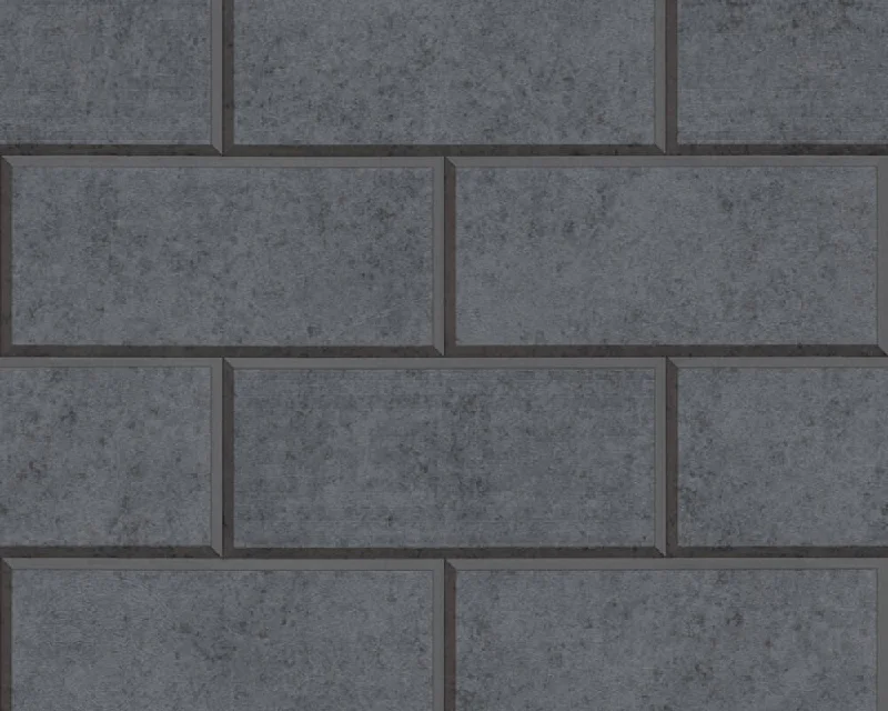 Modern Bricks/Stones Textured Luxury Wallpaper in Dark Grey