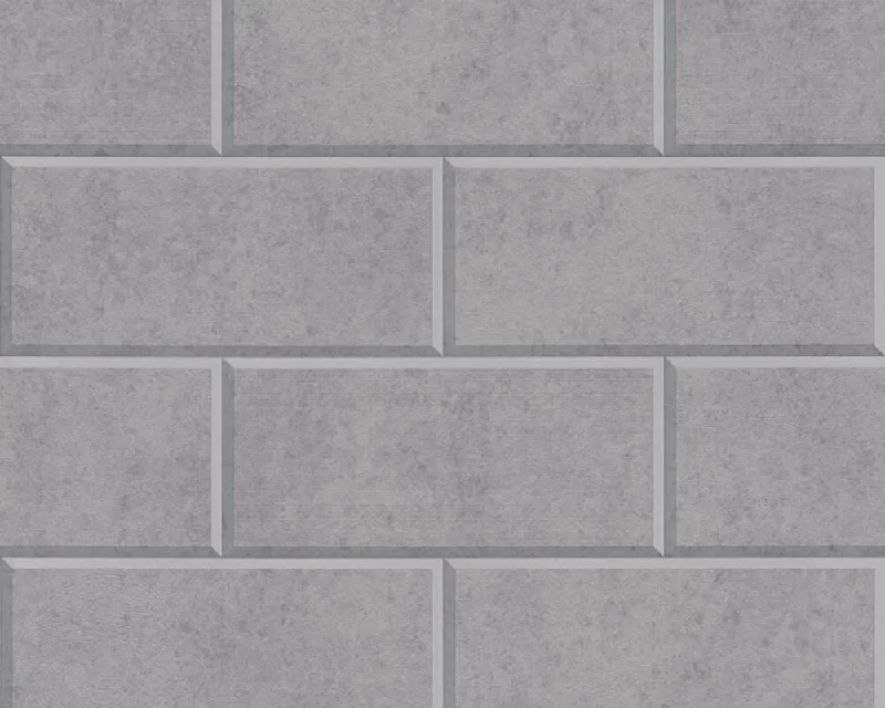 Modern Bricks/Stones Textured Luxury Wallpaper in Medium Grey