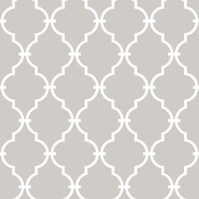 Modern Trellis Peel & Stick Wallpaper in Beige