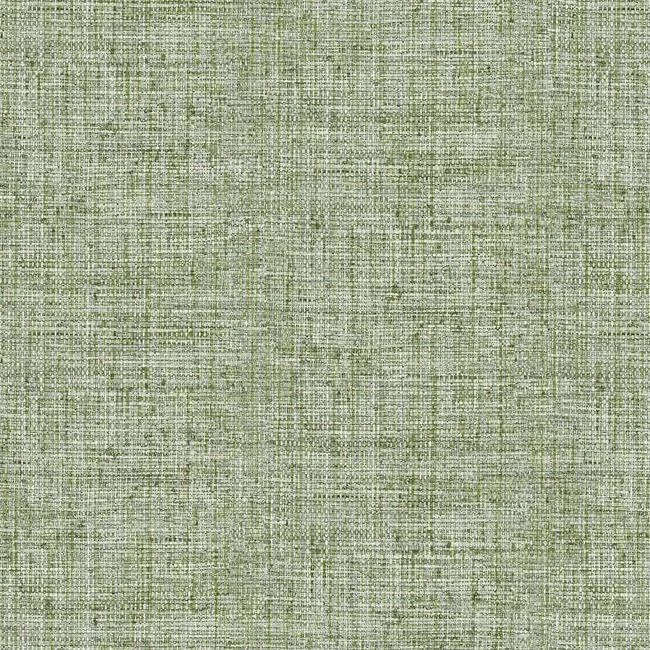 Papyrus Weave Wallpaper in Green from the Conservatory Collection by York Wallcoverings