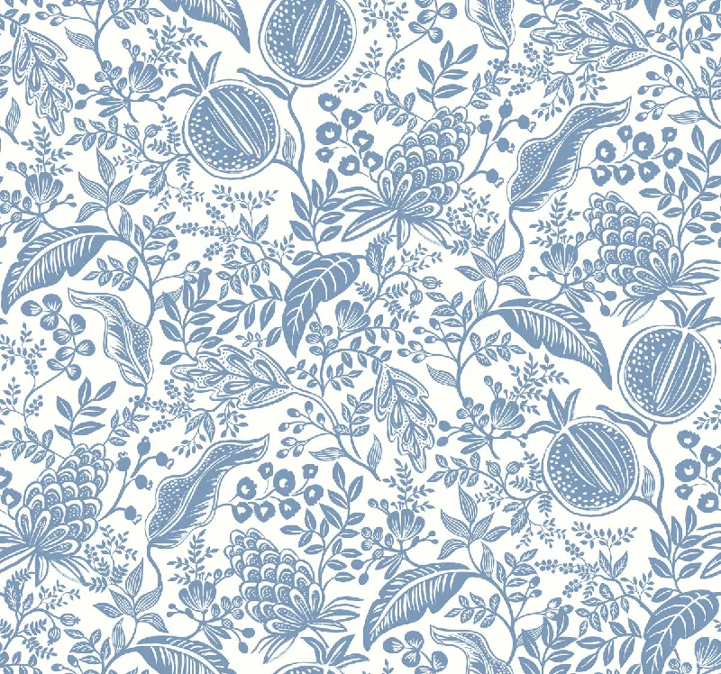 Pomegranate Wallpaper in White/Blue from the Rifle Paper Co. 2nd Edition