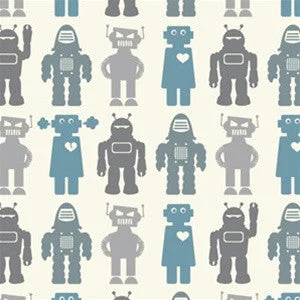 Robots Wallpaper in Blue