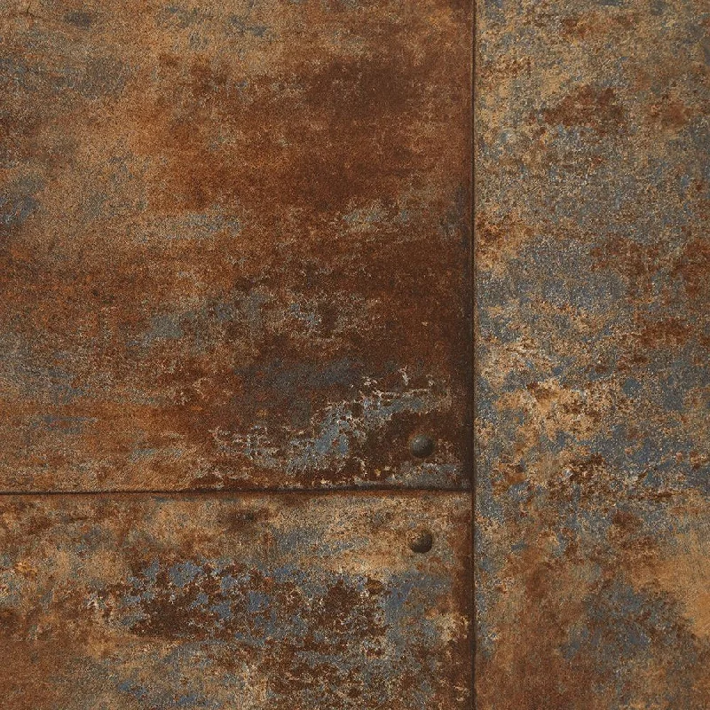 Rusty Panel Wallpaper in Bronze from the Precious Elements Collection by Burke Decor