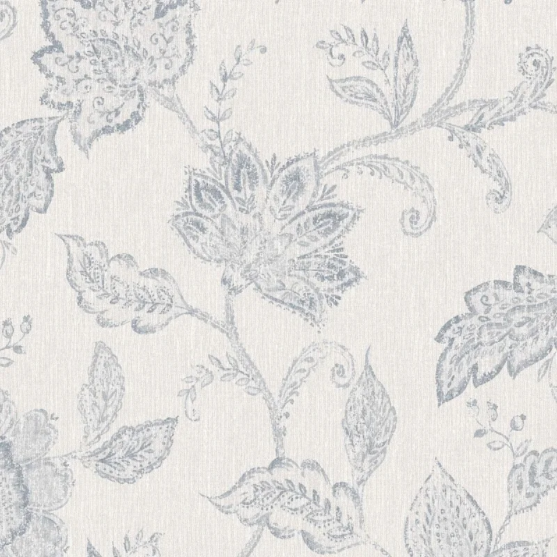 Schumacher Indigo Bloom Wallpaper