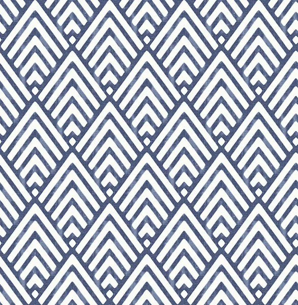 Vertex Indigo Diamond Geometric Wallpaper from the Symetrie Collection