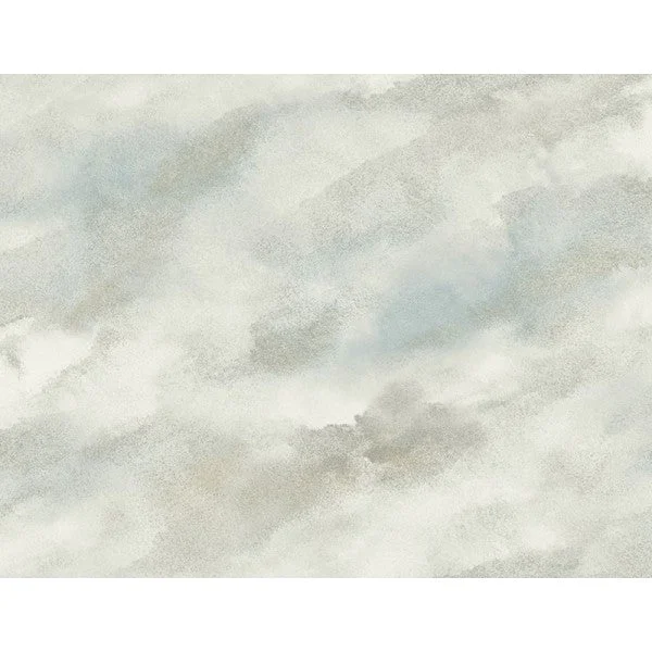 Watercolor Clouds Wallpaper in Neutrals from the L'Atelier de Paris Collection