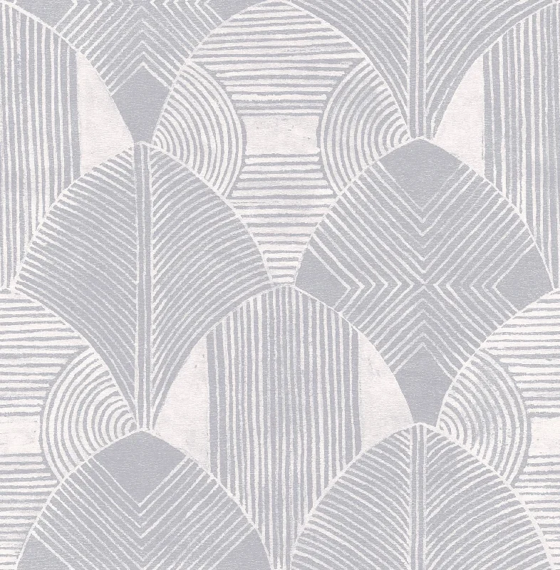 Westport Geometric Wallpaper in Pewter from the Scott Living Collection