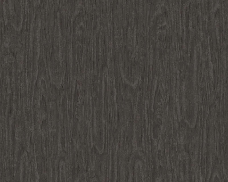 Woodgrain Textured Wallpaper in Black/Grey from the Versace IV Collection