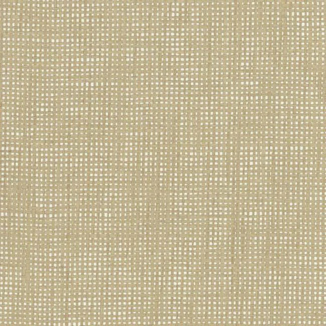 Woven Crosshatch Wallpaper in Beige and Silver from the Grasscloth II Collection