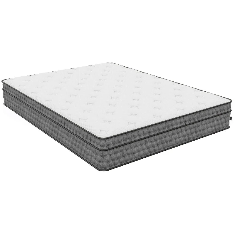 11 Inch Zen Hybrid Euro-Top Mattress, Medium Comfortable, White - Queen