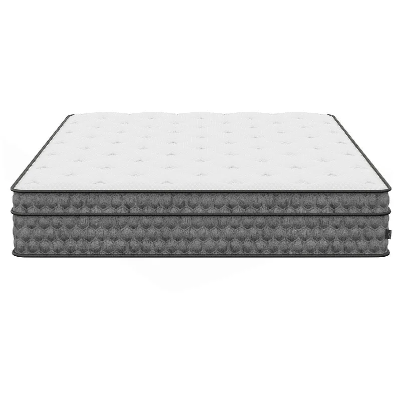 11 Inch Zen Hybrid Euro-Top Mattress, Medium Feel, White - Queen