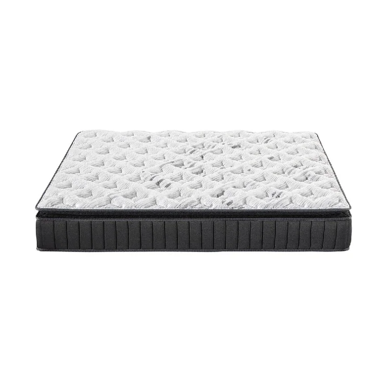 12-inch Pocket Spring Queen Size Hybrid Mattress in Dark Grey and White