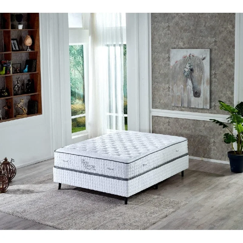 13" Queen Hybrid Mattress with Memory Foam Luxury Hybrid 7-zone Gorilla Pocket Spring System, White