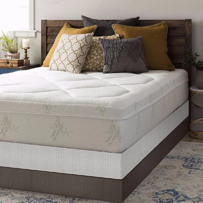 California King Size Memory Foam Mattress Grand 12 Inch with Bi fold Box Spring Set By Crown Comfort