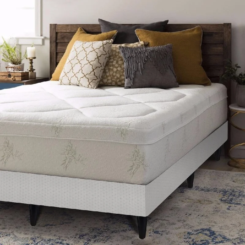 California King Size Memory Foam Mattress Grand 12 Inch with Box Spring with Legs Set By Crown Comfort