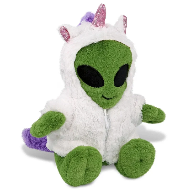 DolliBu Alien Unicorn Plush Stuffed Animal Toy with Unicorn Outfit - 11 inches